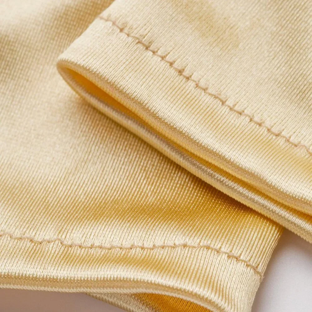 Women's Short Gold Satin Silk Gloves Banquet Wedding Party Costume Accessories